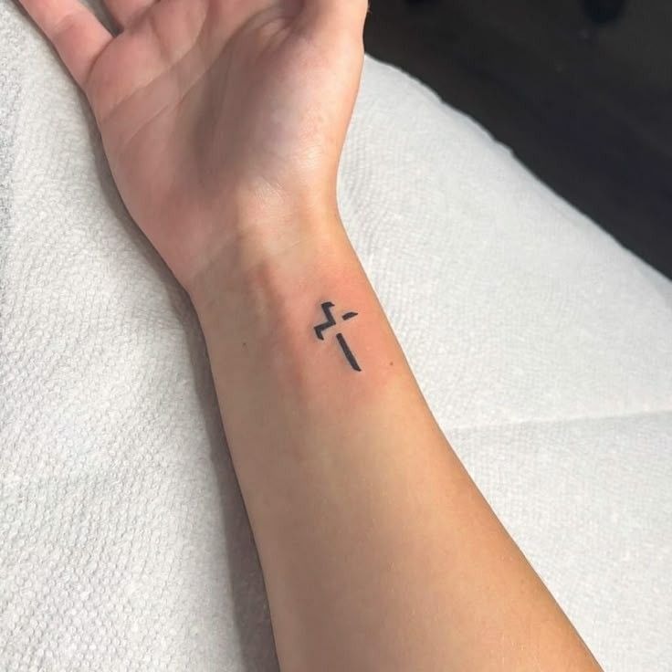 Minimalist Cross Wrist Tattoo Tattoo Design