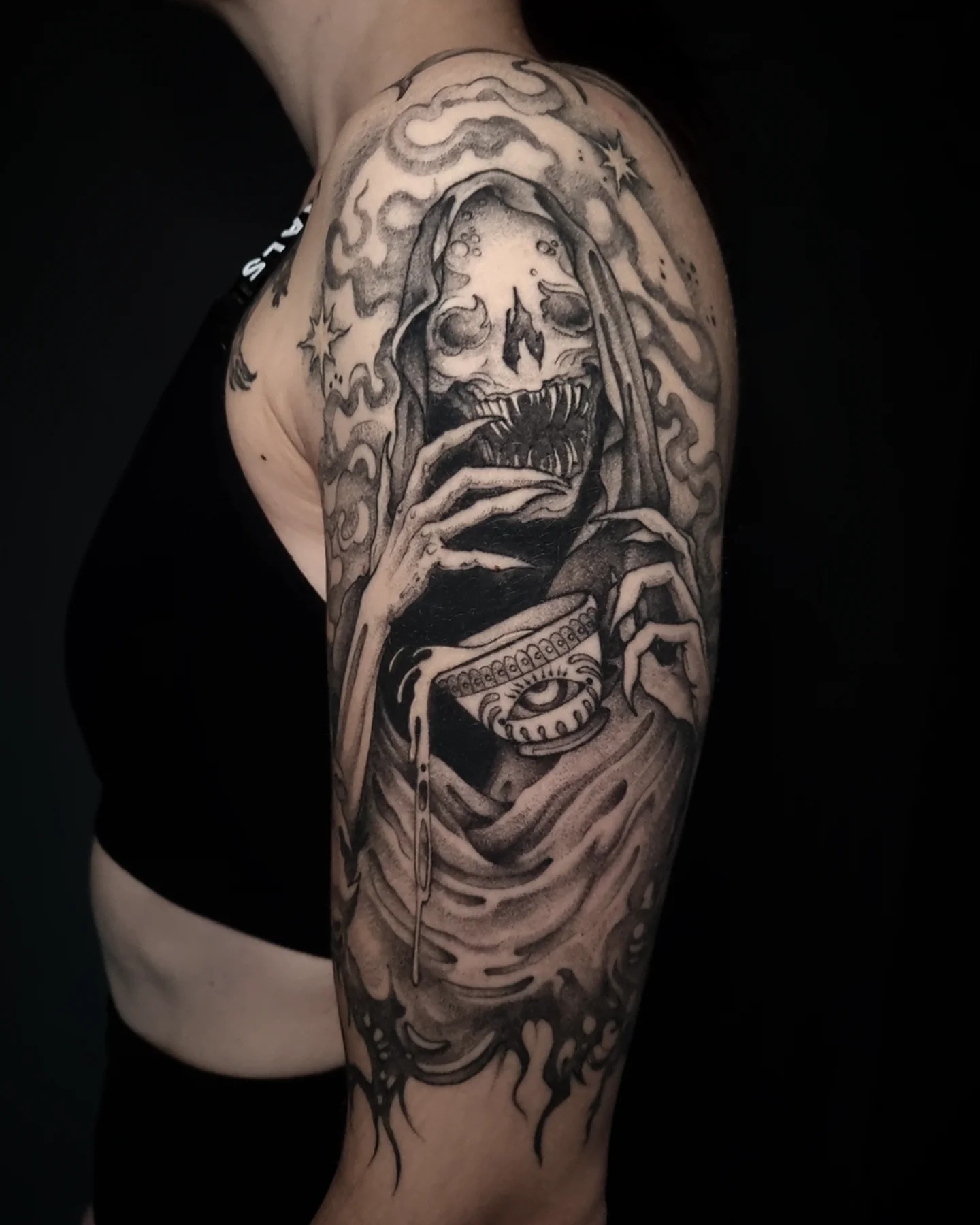 Grim Reaper With All-Seeing Eye Tattoo Tattoo Design
