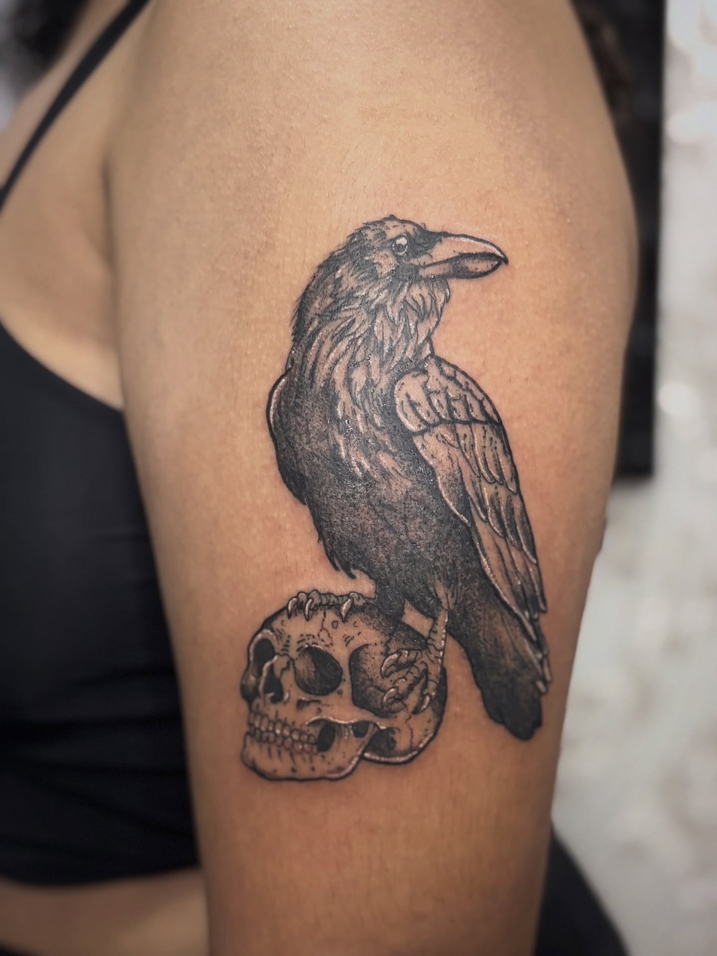 Raven and Skull Tattoo Tattoo Design