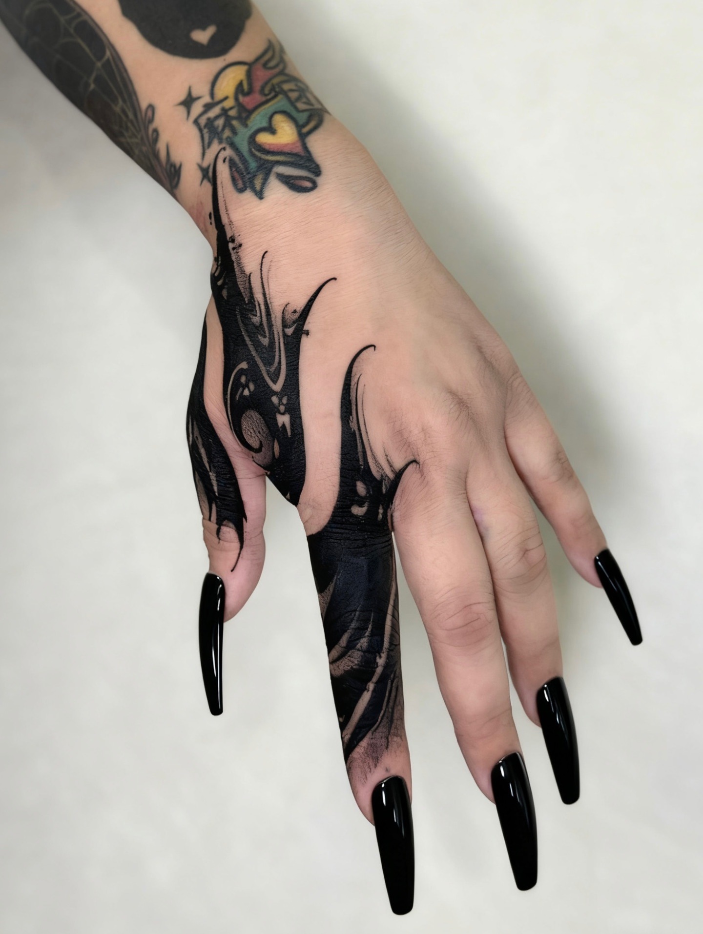Shadow Flame Hand Tattoo Tattoo Design