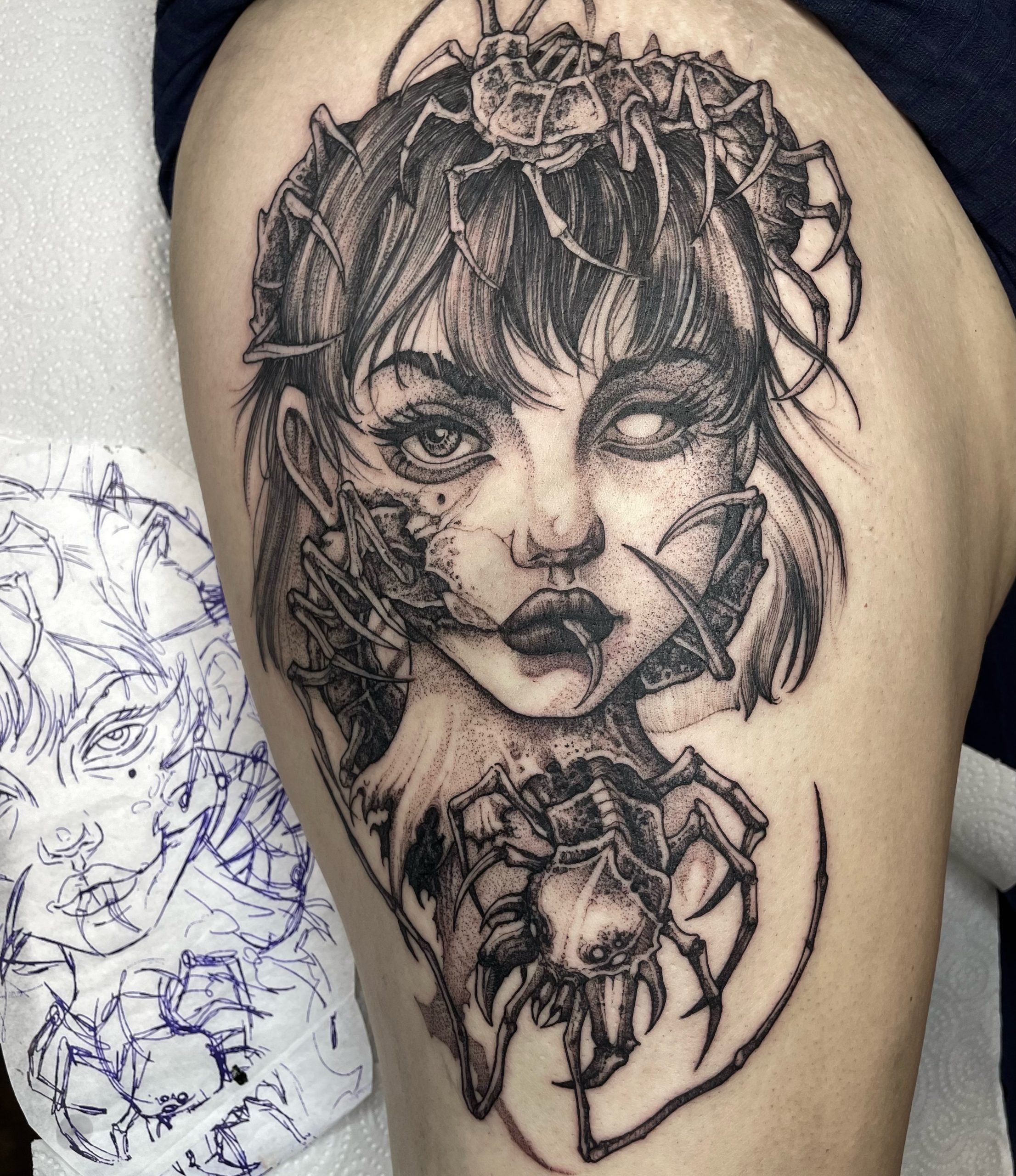 Spider Queen Portrait Tattoo Tattoo Design