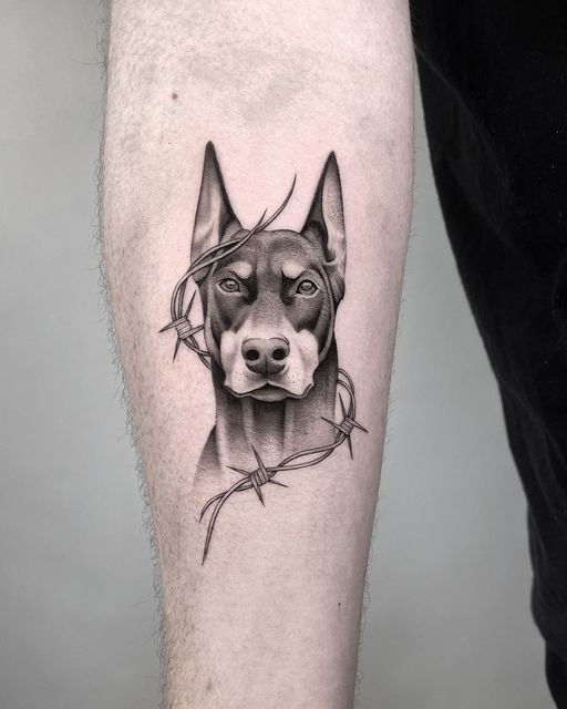 Barbed Grace Portrait Tattoo Design