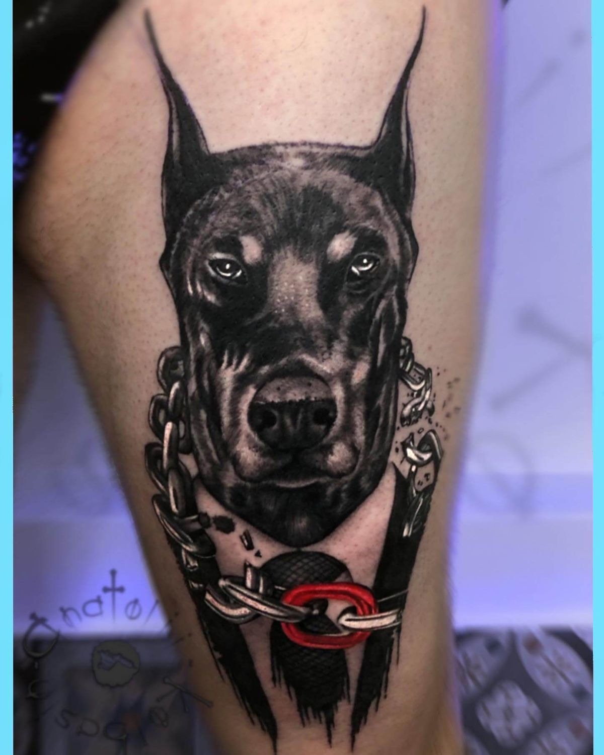 Boss Collar Realistic Bust Tattoo Design