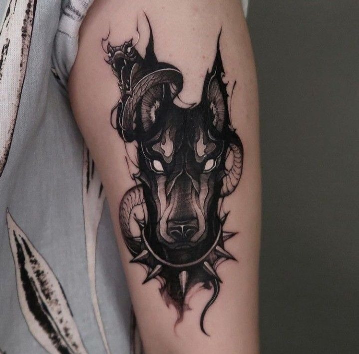 Serpent-Guard Fusion Tattoo Design