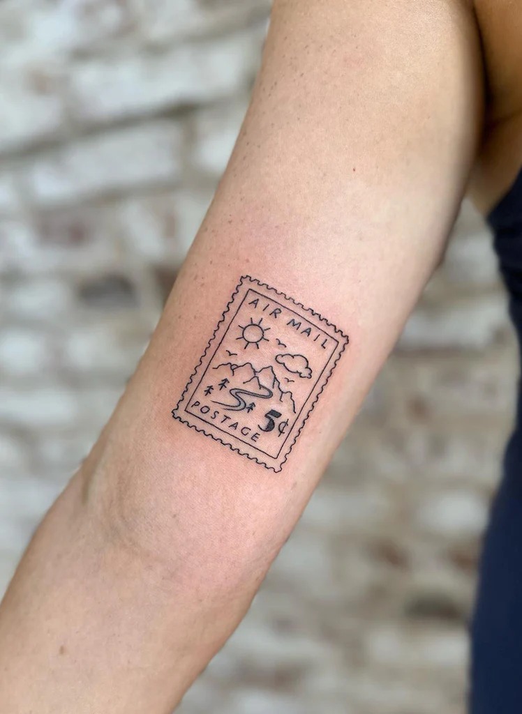 Airmail Stamp Tattoo Tattoo Design