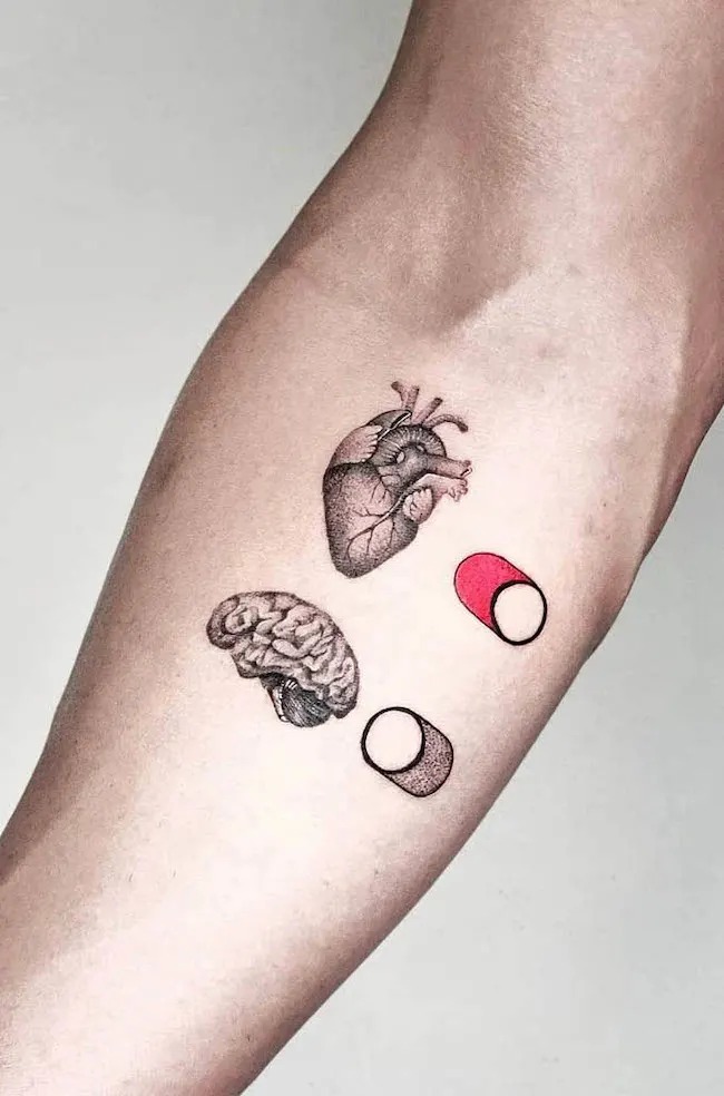 Brain and Heart Anatomical Tattoos Tattoo Design