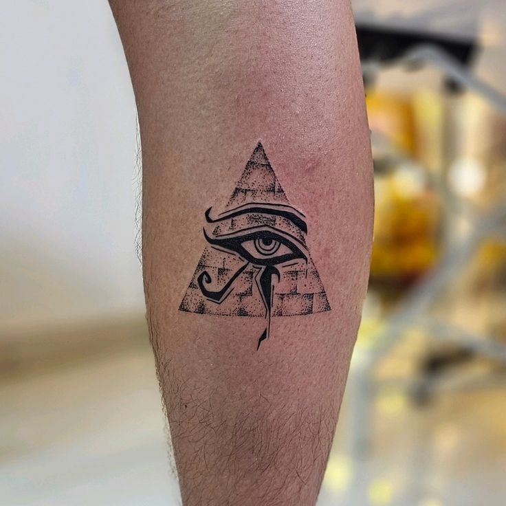 Brick Pyramid Eye Calf Tattoo Tattoo Design