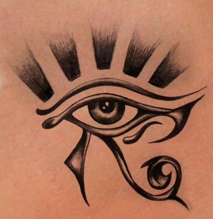 Crowned Eye of Horus Rays Tattoo Tattoo Design