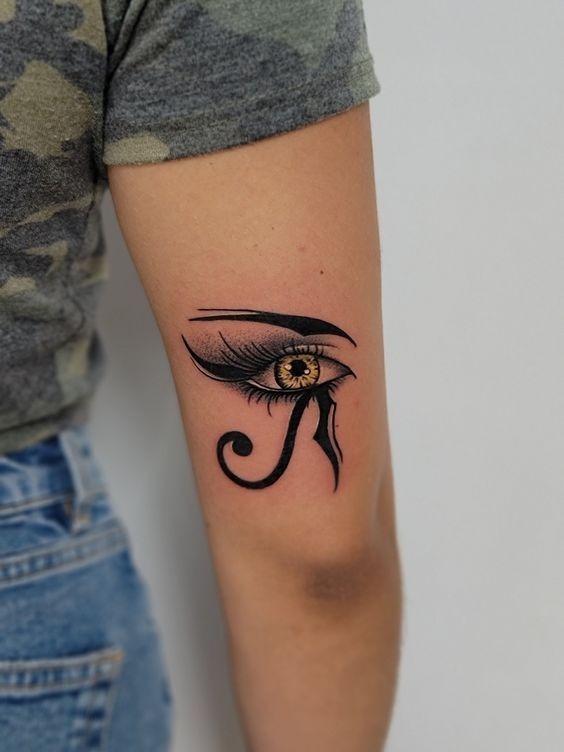 Eye of Horus and Ankh Fusion Forearm Design Tattoo Design