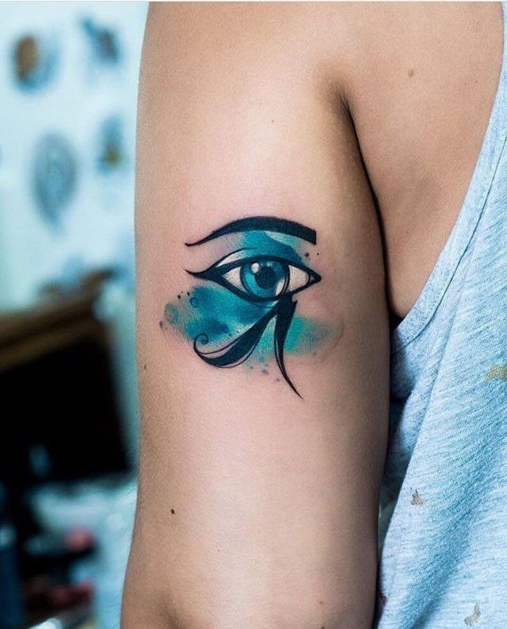 Geometric Eye of Horus Back Tattoo Tattoo Design