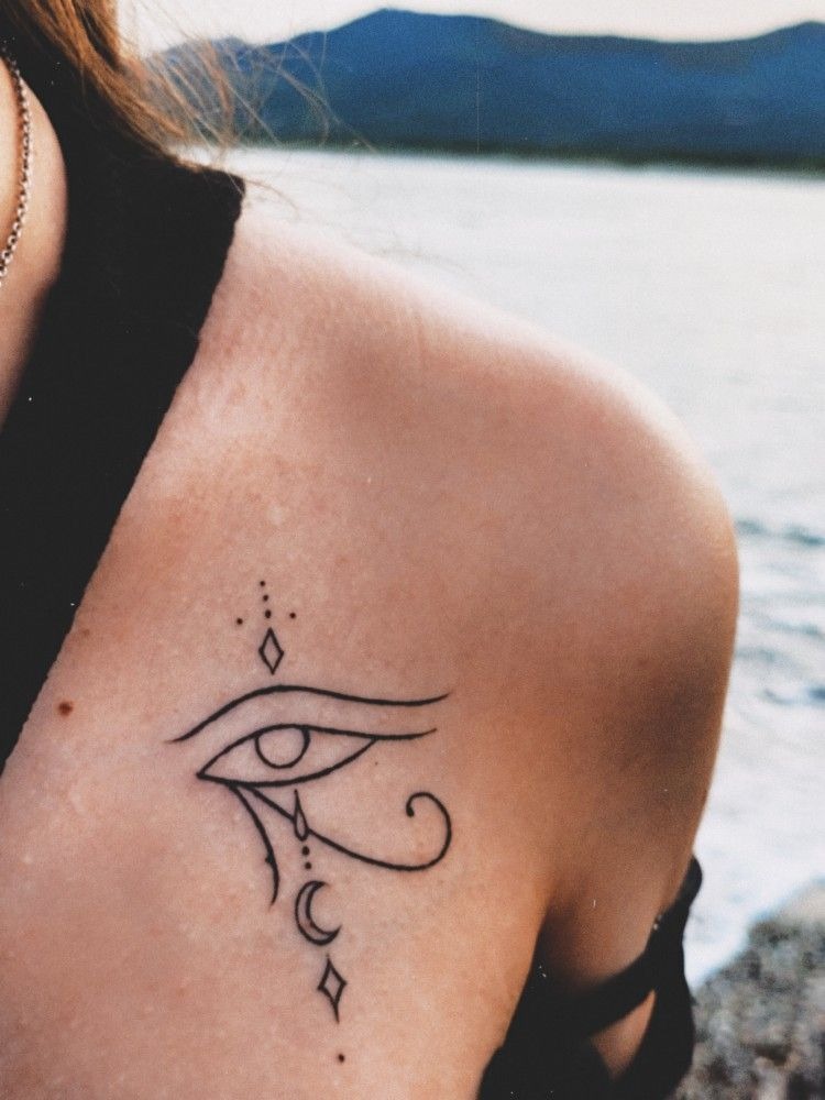 Golden-Eyed Inner Arm Horus Tattoo Tattoo Design