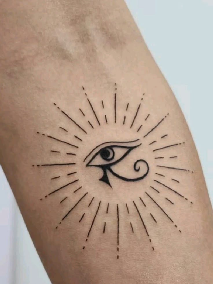 Radiant Minimal Eye of Horus Tattoo Design
