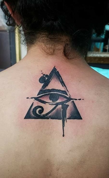 Watercolor Smudge Triangle Eye Tattoo Tattoo Design