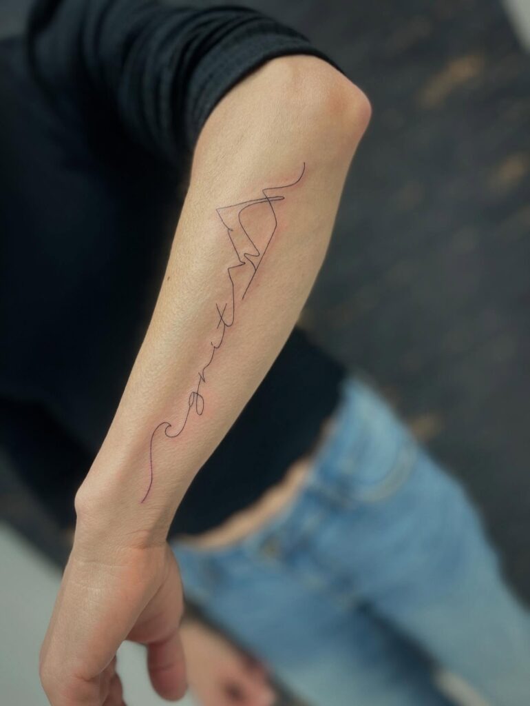Continuous Line Script Tattoo Tattoo Design