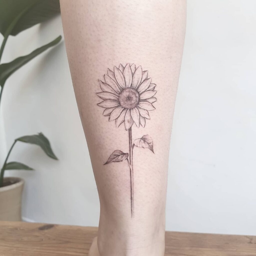 Elegant Sunflower Tattoo Tattoo Design