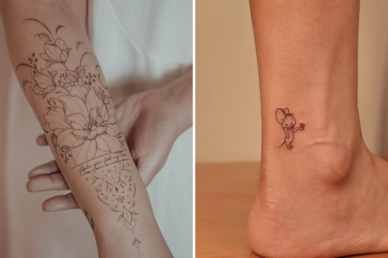 54+ Small Fineline Tattoo Ideas & Inspiration Featured Lookbook Collage