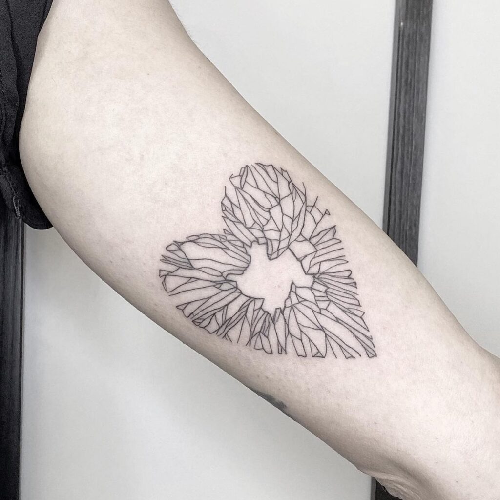 Geometric Broken Heart Tattoo Tattoo Design