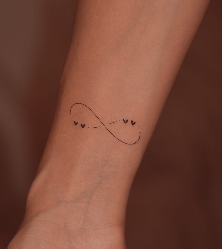 Infinity Symbol with Hearts Tattoo Tattoo Design