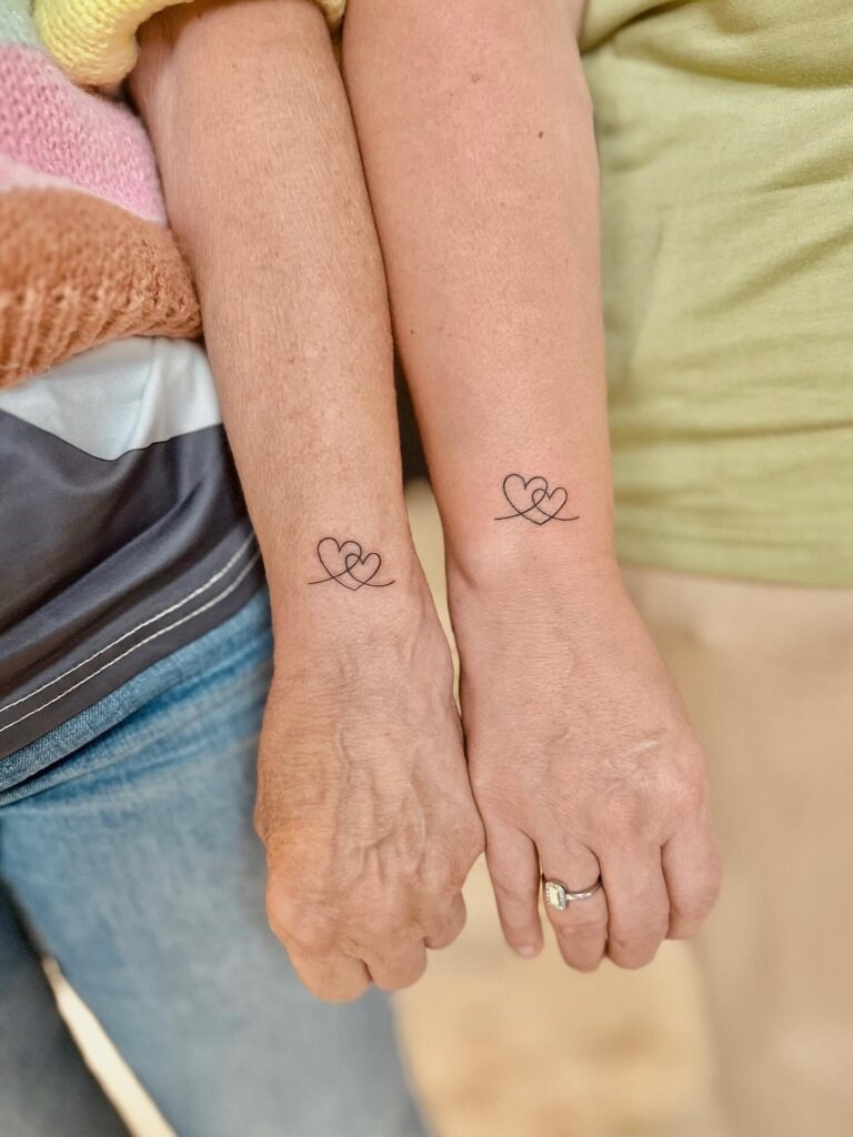 Matching Intertwined Hearts Tattoo Tattoo Design