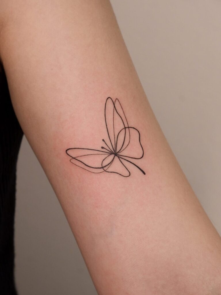 Minimalist Butterfly Line Tattoo Tattoo Design