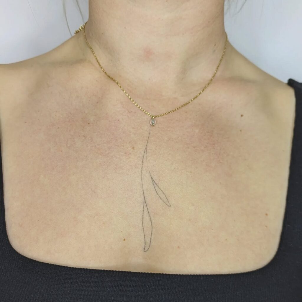 Minimalist Collarbone Branch Tattoo Tattoo Design
