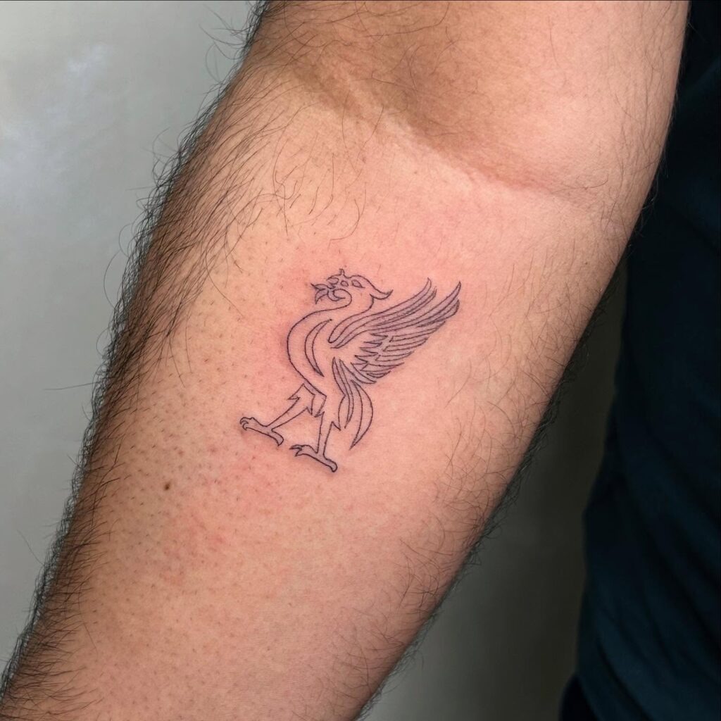 Minimalist Liverbird Tattoo for Liverpool Fans Tattoo Design