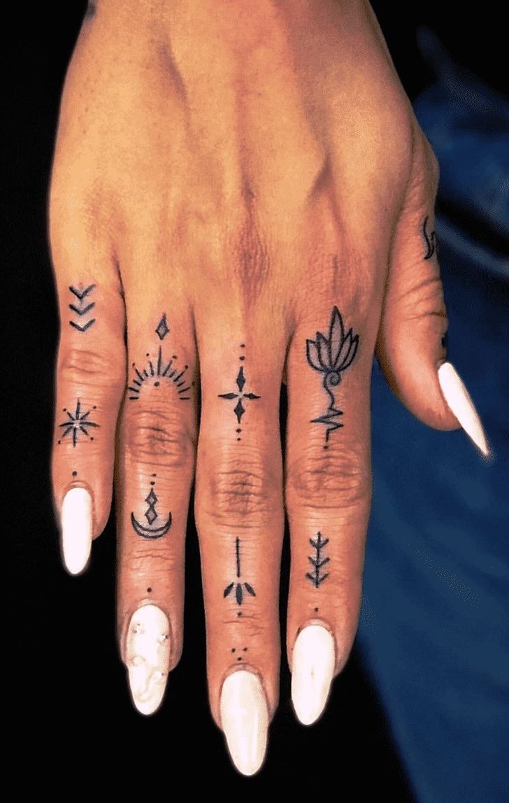 Full Finger Symbol Tattoo Set Tattoo Design