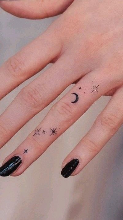 Moon and Stars Cosmic Tattoo Tattoo Design