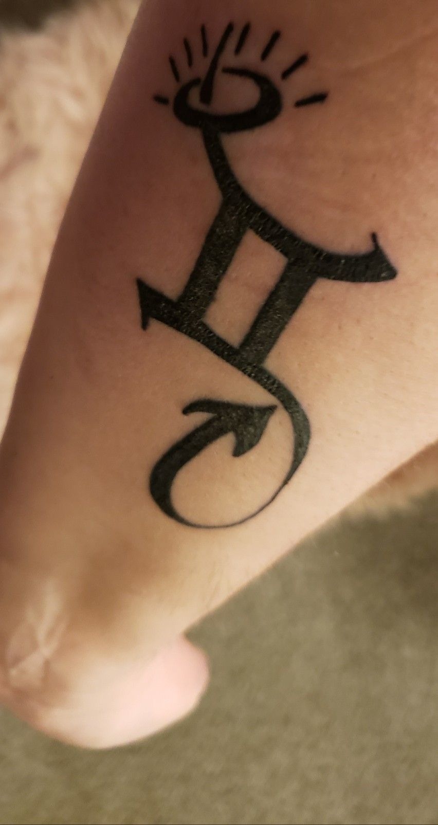 Bold Black Gemini Glyph Tattoo Tattoo Design