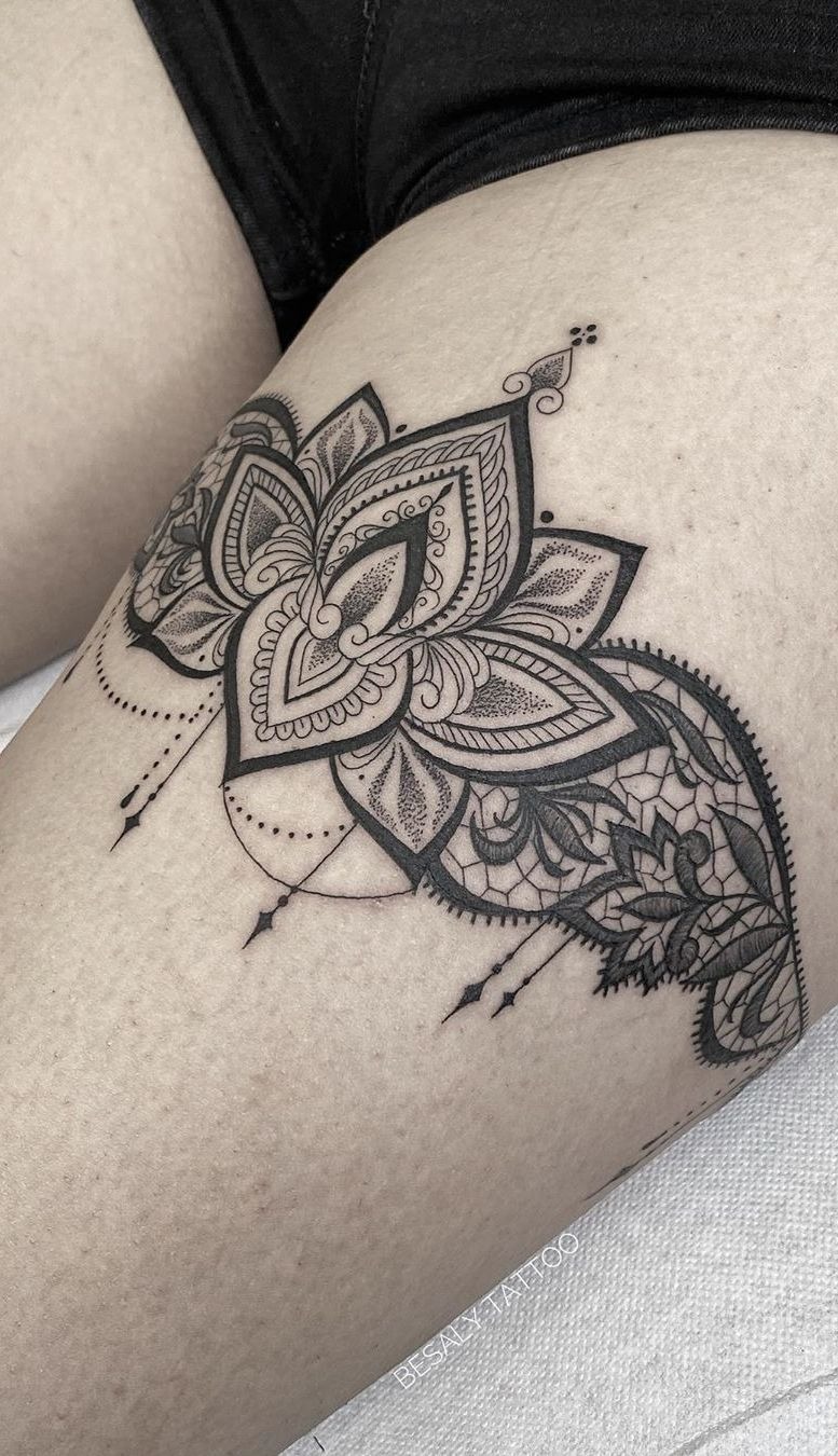 Butterfly Lace Shoulder Design Tattoo Design