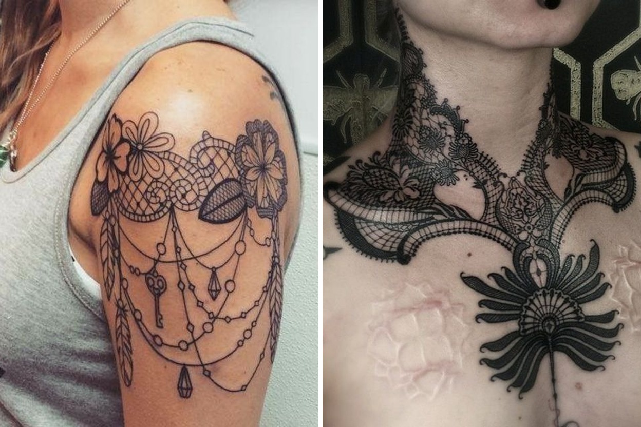 30+ Small Lace Tattoo Ideas & Inspiration Featured Lookbook Collage