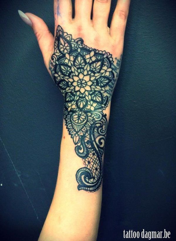 Floral Lace Foot Tattoo Tattoo Design