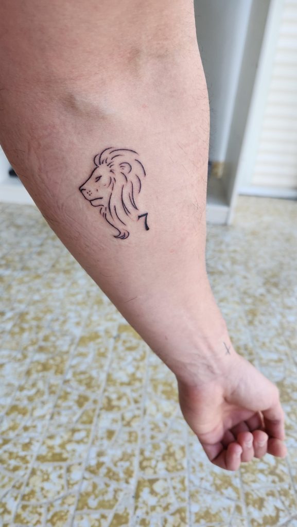 Artistic Flair: Sketched Lion Design Tattoo Design