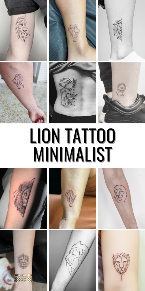 Graceful Minimalism: Outline Lion Tattoo Tattoo Design