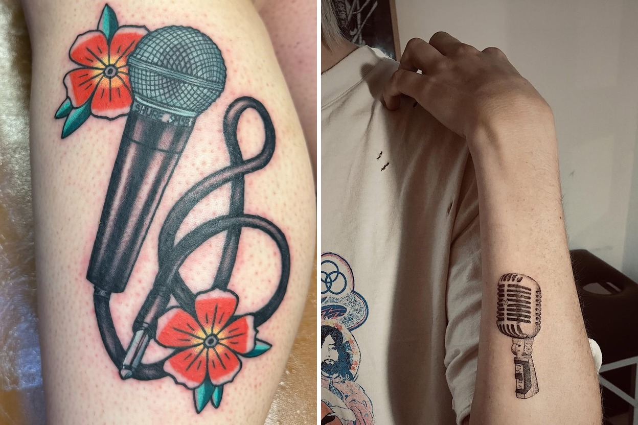 25 Inspiring Small Microphone Tattoo Ideas For Your Next Ink Featured Lookbook Collage