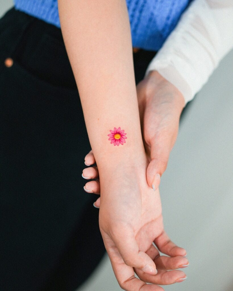 Bright Pink Daisy Tattoo Tattoo Design