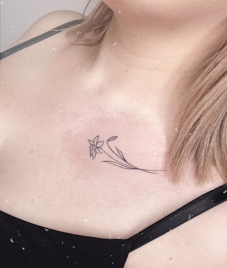 Daffodil Collarbone Tattoo Tattoo Design