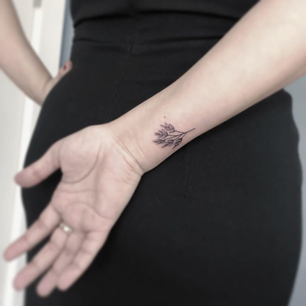Delicate Leaf Wrist Tattoo Tattoo Design