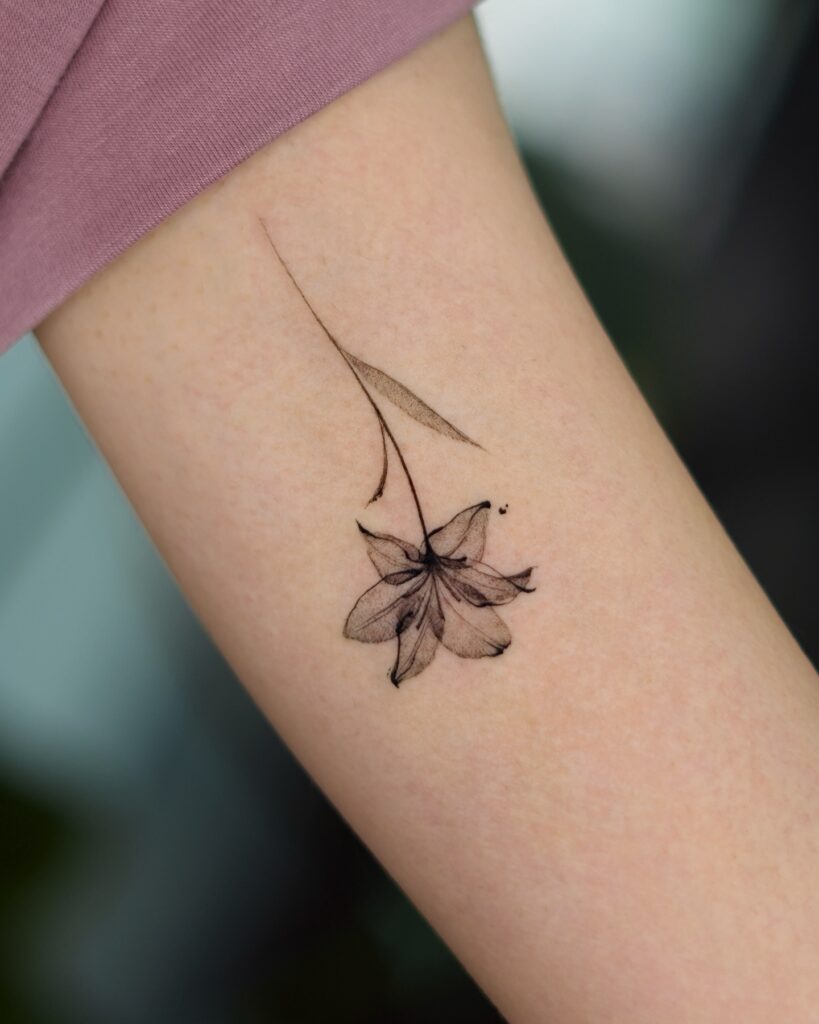 Falling Petal Flower Tattoo Tattoo Design