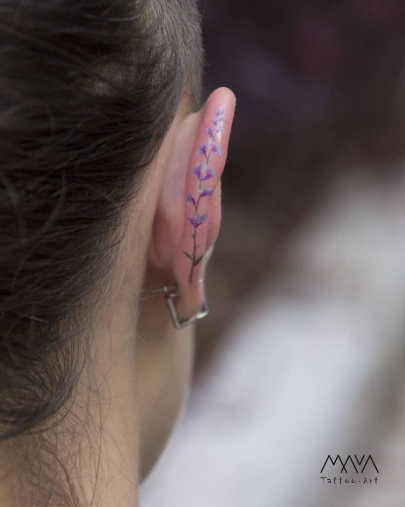 Lavender Ear Tattoo Tattoo Design