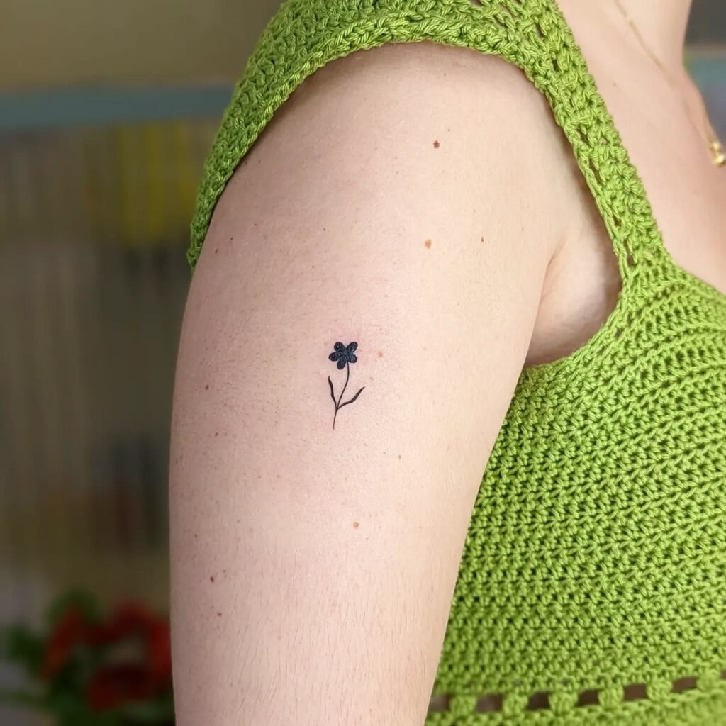Minimalist Black Flower Tattoo Tattoo Design