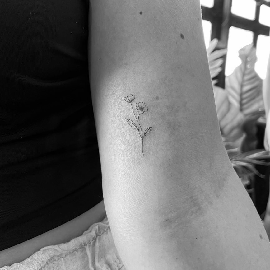 Minimalist Floral Arm Tattoo Tattoo Design