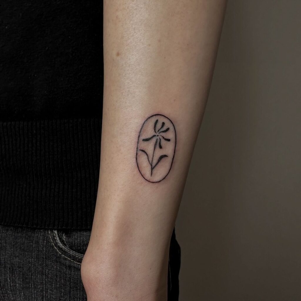 Minimalist Floral Frame Tattoo Tattoo Design