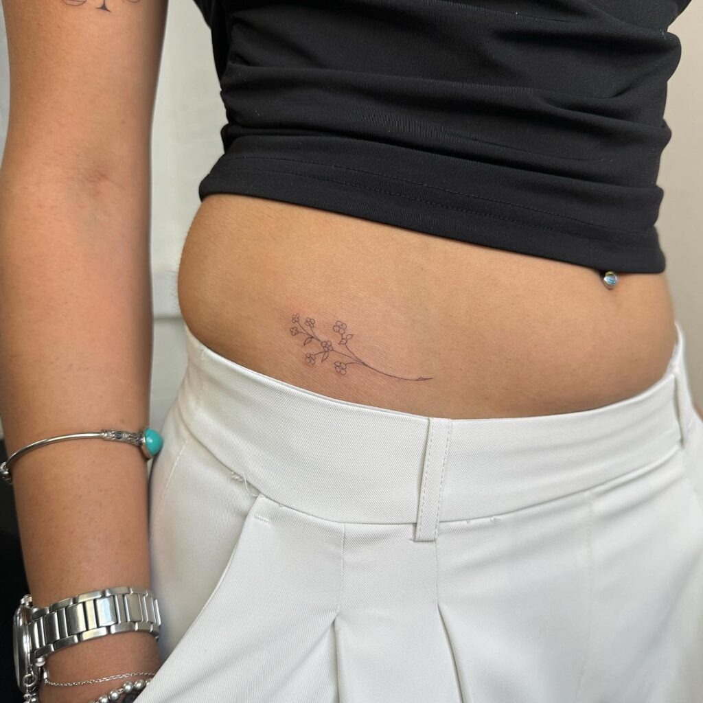Minimalist Hip Floral Tattoo Tattoo Design