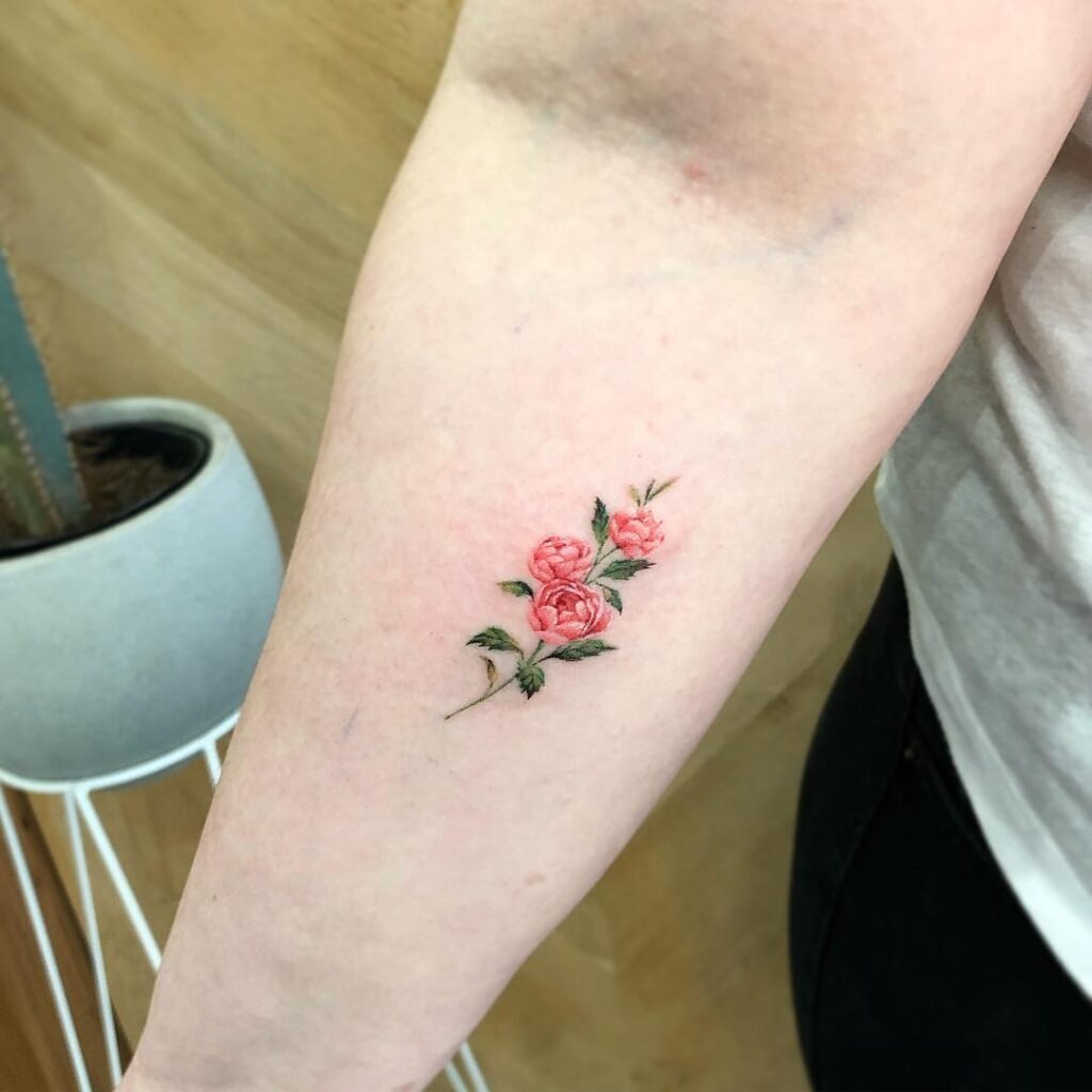 Pink Rose Bouquet Tattoo Tattoo Design