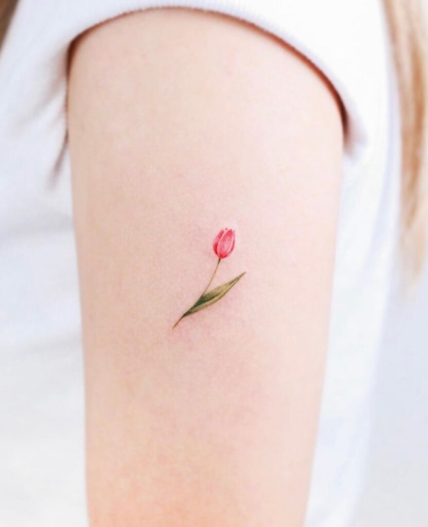 Single Pink Tulip Tattoo Tattoo Design