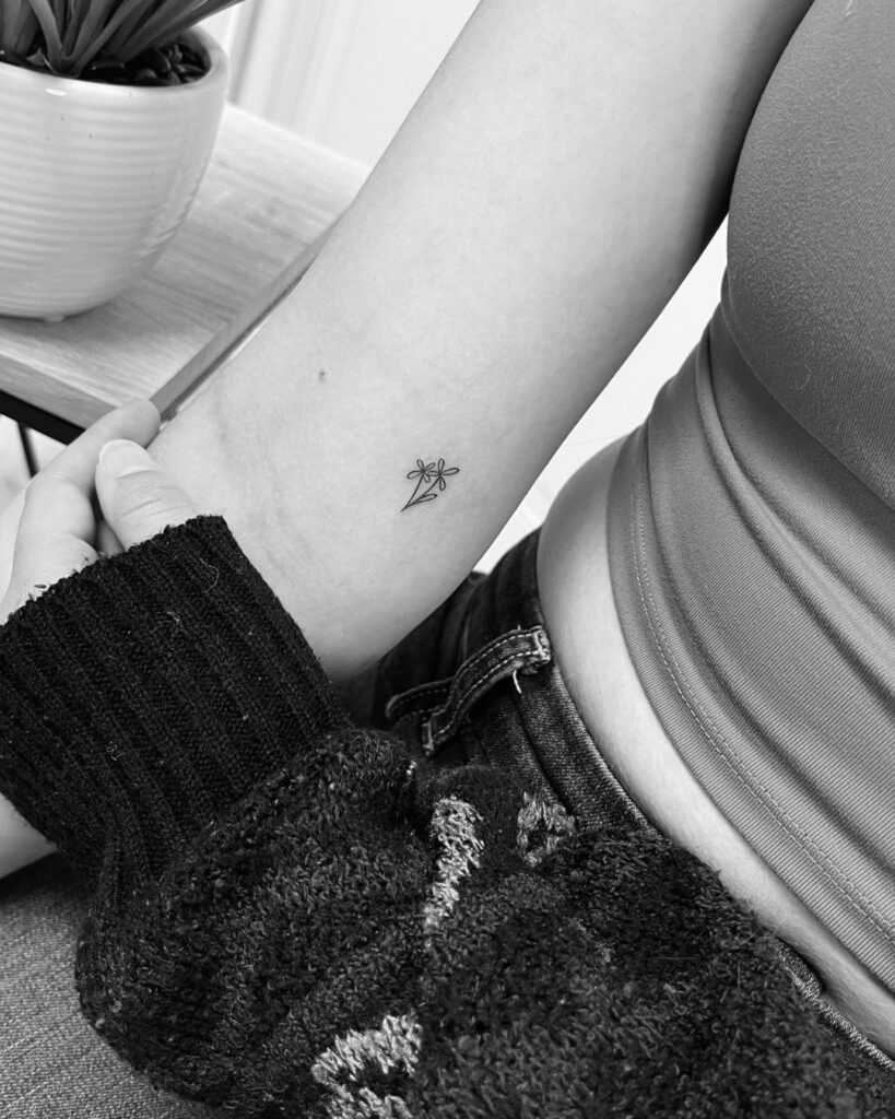 Tiny Floral Bouquet Tattoo Tattoo Design