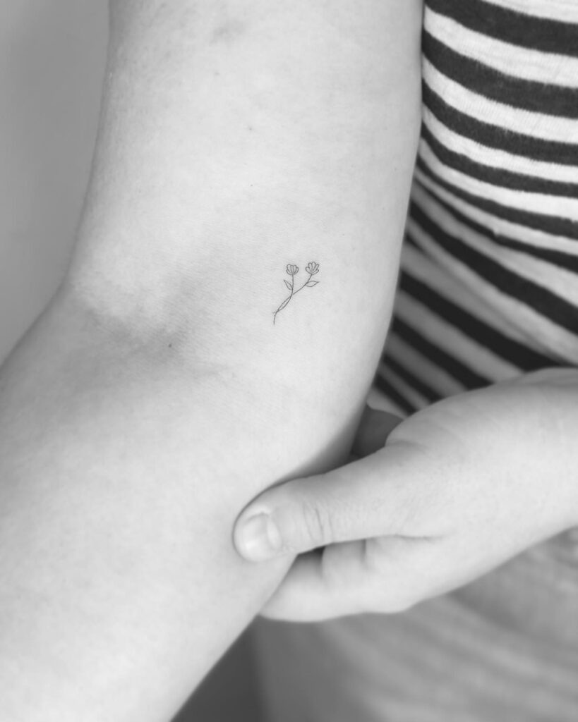 Tiny Twin Flowers Tattoo Tattoo Design