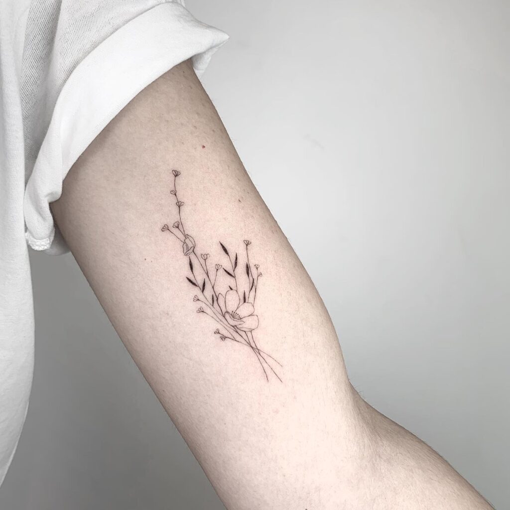 Wildflower Bouquet Tattoo Tattoo Design