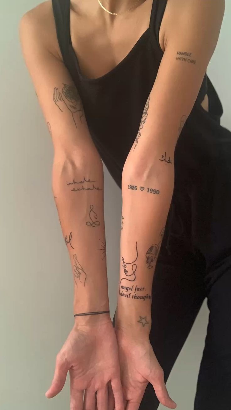 Minimal Patchwork Arm Tattoos Tattoo Design